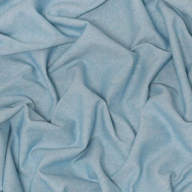 English Avena Plain Blue Double Width Fabric For Sale - Image 3 of 3