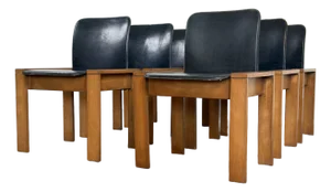 Vintage 1970's Italian Leather Dining Chairs