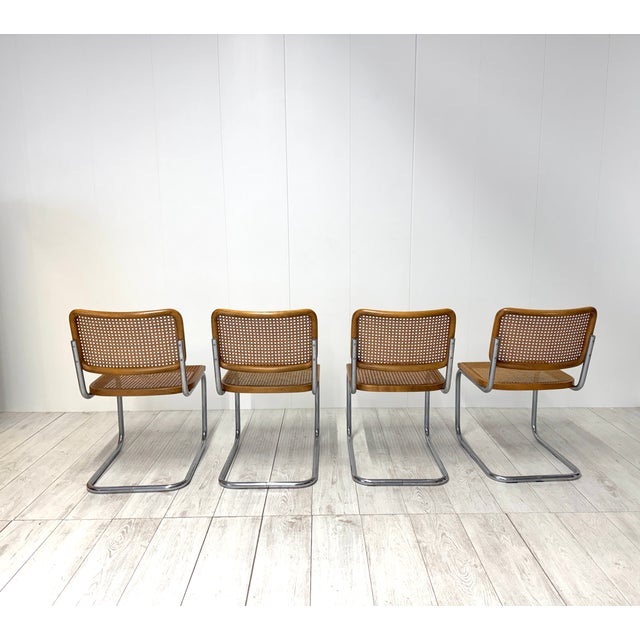 Model B32 Cesca Chairs by Marcel Breuer for Thonet, 1970s, Set of 4 For Sale - Image 9 of 18