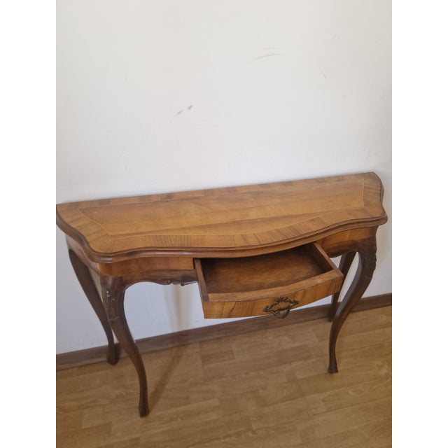 Louis XV Walnut Console Table, 1940s For Sale - Image 3 of 18