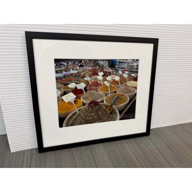 Cream Middle Eastern Spice Market Photograph, Framed For Sale - Image 8 of 12