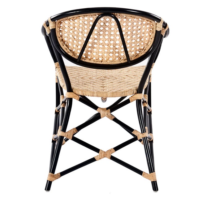 Matthew Izzo Home Quay Black Bamboo and Rattan Café Chair For Sale In New York - Image 6 of 7