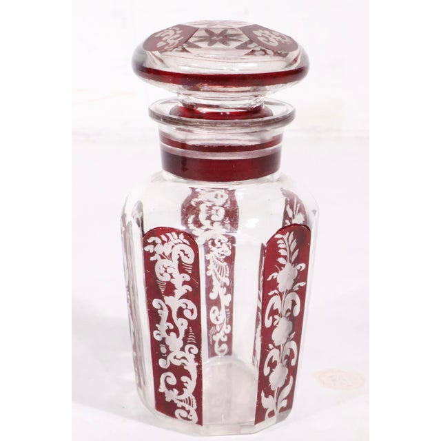 Early 20th Century Early 20th Century Bohemian Ruby to Clear Glass Preserve Jar For Sale - Image 5 of 10