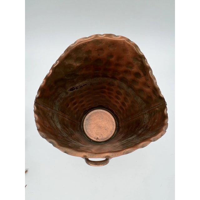 Vintage Gregorian Copper Hammered Vase For Sale - Image 9 of 10