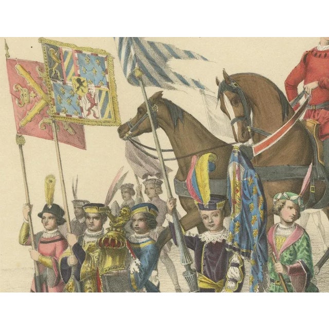 Mid 19th Century Burgundian Triumph, The Grand Procession of Charles the Bold's Defeat, 1855, Print For Sale - Image 5 of 10