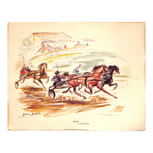 Goshen Harness Track 1953 by John Groth Reproduction Print