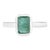 Natural Emerald Bezel Set Solitaire Ring in 925 Sterling Silver - Size 6.5 For Sale