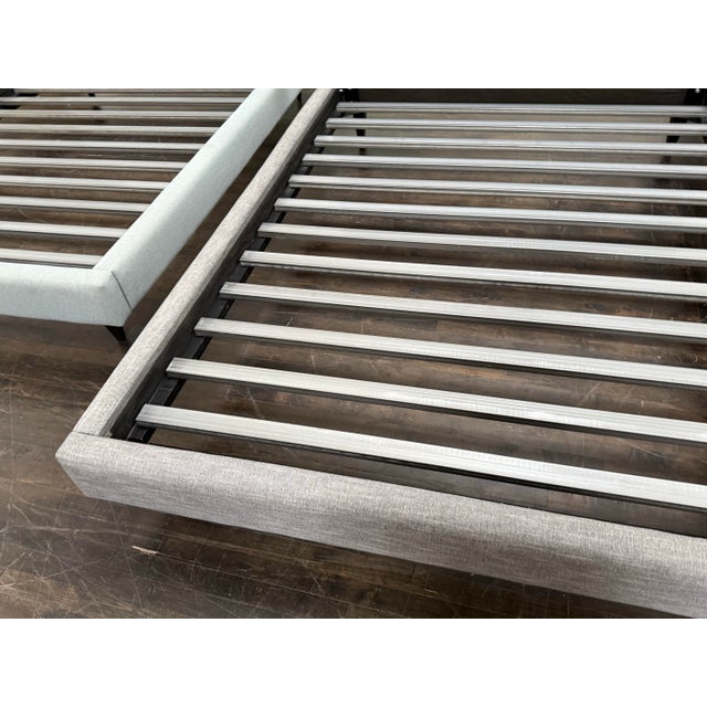 Charcoal Queen Size Room & Board Hartley Bed Frame For Sale - Image 8 of 12