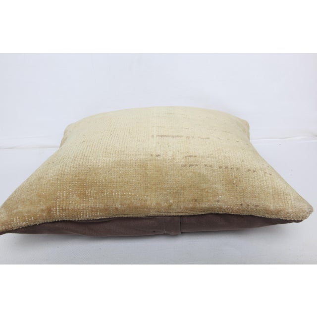 Art Deco Foft Color Tones Vintage Oushak Rug Pillow -16'' X 18'' For Sale - Image 3 of 9