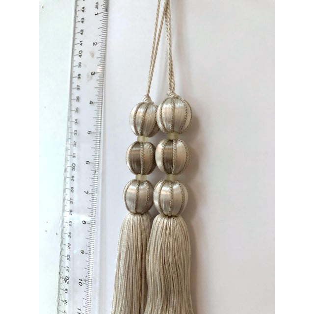 Ivory Beaded Key Tassels - H - 7.5 Inches - a Pair For Sale - Image 4 of 5