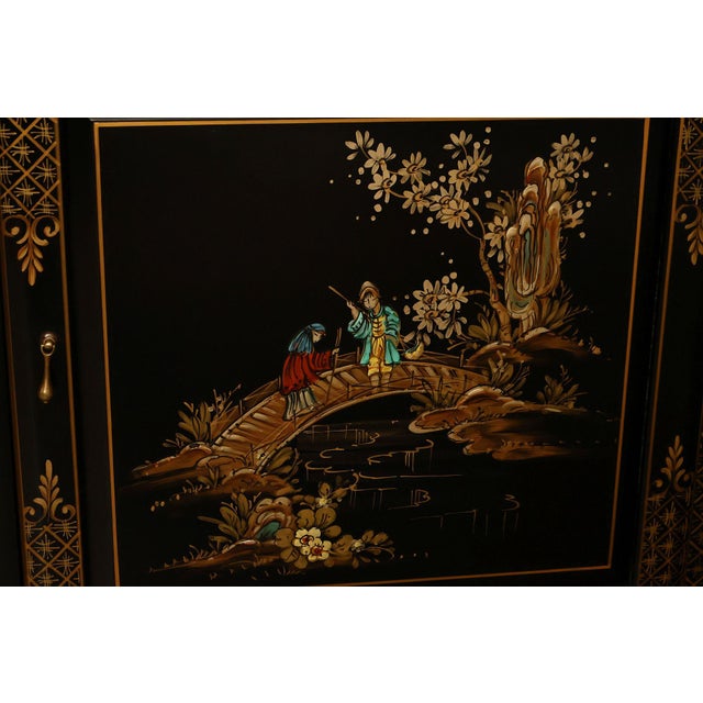 Union National Chinoiserie Hand Painted China Display Cabinet For Sale - Image 16 of 18