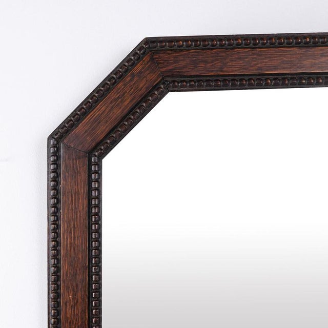 Rectangular Mirror in Dark Wood, 1940s For Sale - Image 4 of 7
