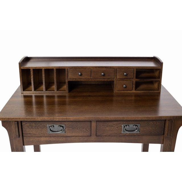 Mission Mission Oak Desk With Removable Organizer - Walnut For Sale - Image 3 of 12