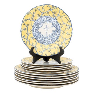 Faiencerie De Gien "Baladins" Plate Service for 6 For Sale