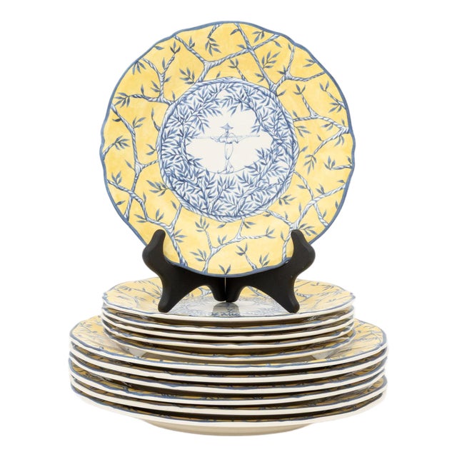 Faiencerie De Gien "Baladins" Plate Service for 6 For Sale