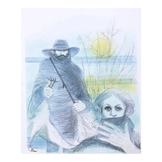 Giuseppe Motti Sporting Figural Lithograph For Sale