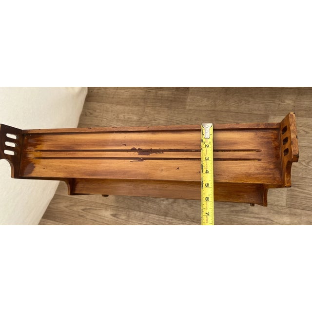 Antique Walnut Plate Shelf Small Book Display Free Standing or Wall Mount For Sale - Image 9 of 11