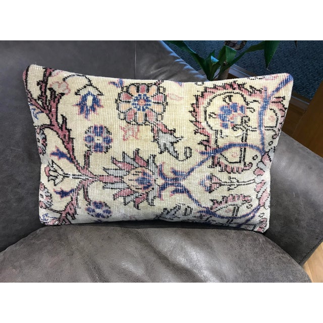 1970s Vintage Faded Rug Lumbar Pillow Cover For Sale - Image 5 of 13