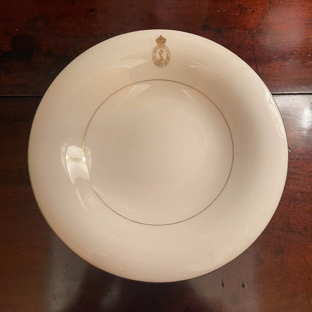 Footed Compote From British Royal Navy’s Senior Officer’s Wardroom Mess Service. Royal Navy Approval Stamp Consisting Of...