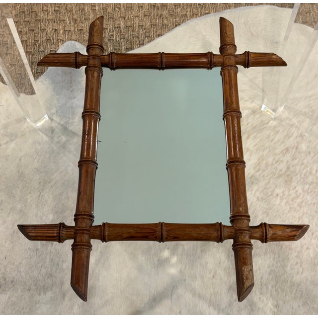 Antique Petite French Faux Bamboo Mirror For Sale - Image 15 of 18