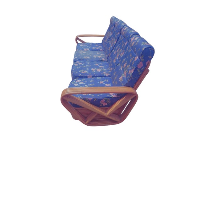 Boho Chic Vintage Paul Frankl Style 5 Strand 4 Seat Pretzel Sofa For Sale - Image 3 of 6