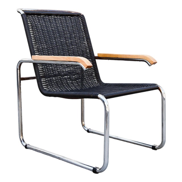 Vintage S35 Cantilevered Lounge Chair Attributed to Marcel Breuer For Sale