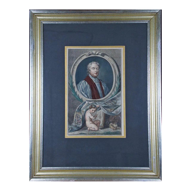 Tillotson, Archbishop of Canterbury: An 18th C. Hand-Colored Portrait by Kneller, 1738-1742 For Sale