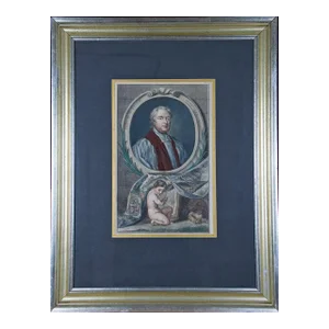 Tillotson, Archbishop of Canterbury: An 18th C. Hand-Colored Portrait by Kneller, 1738-1742