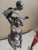 Metal Wilcox Figural Silver Plate Epergne With Cranberry Glass For Sale - Image 7 of 14