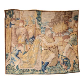 17th Century Flemish Wool Tapestry For Sale