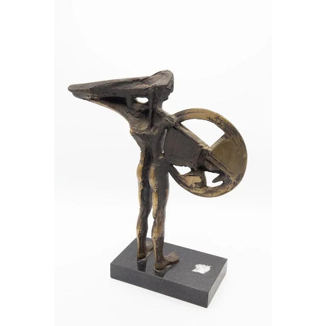 Italian Futurist Artist, Man and Shield, 1925, Bronze For Sale - Image 3 of 10