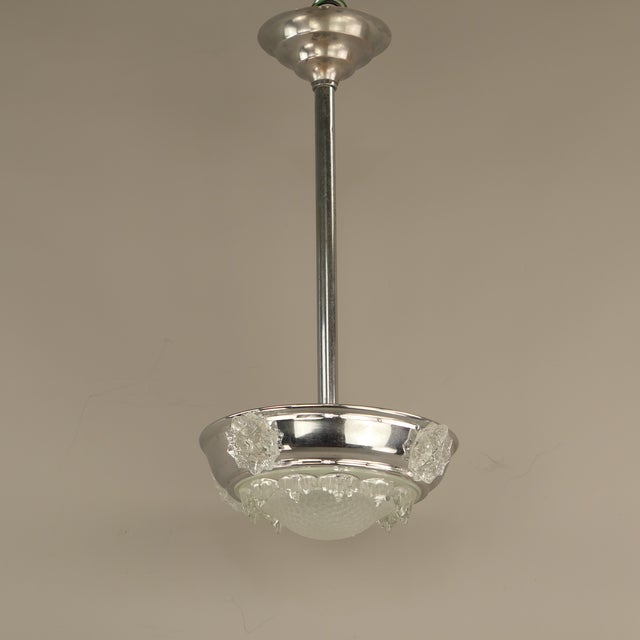 Silver Art Deco Pendant Lamp, France, 1925s For Sale - Image 8 of 15