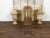 Wood American Midcentury Metal and Wood Two-Tiered Shelving Unit with Twisted Motifs For Sale - Image 7 of 12