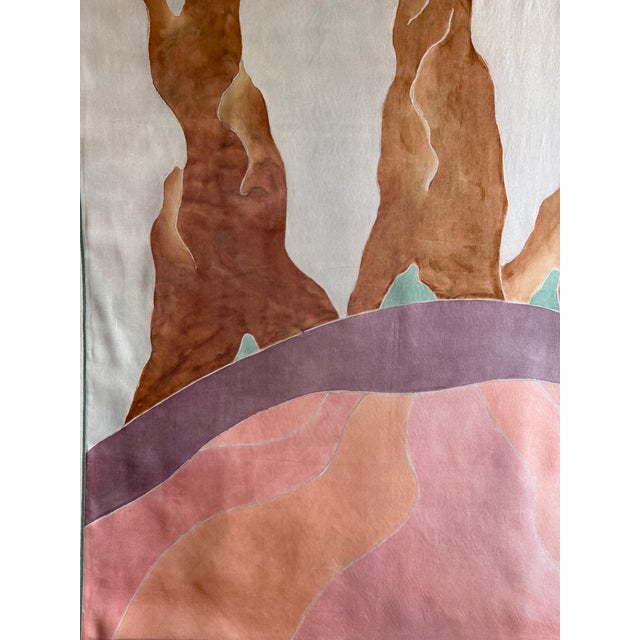 Hand-Dyed Tapestry Painting by French Artist, Marie-Laure Ilie, 1980s For Sale - Image 13 of 14