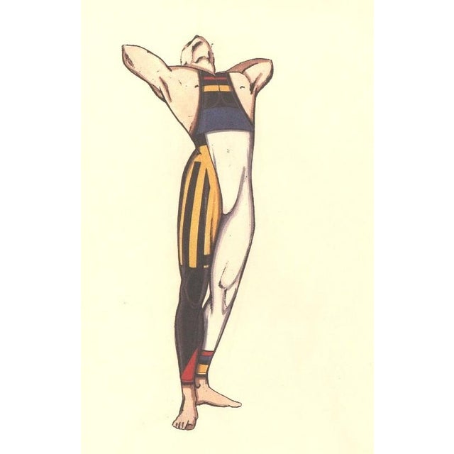 This is a pair of dance costume designs by Gianni Versace for a production of the famed French dancer, choreographer, and...