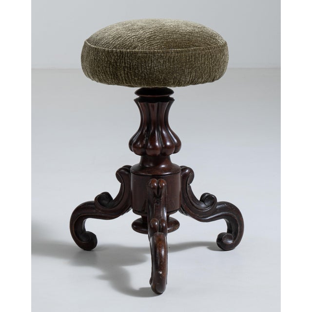 Wood French Swivel Piano Stool, Antique, France, Late 19th Century For Sale - Image 7 of 18