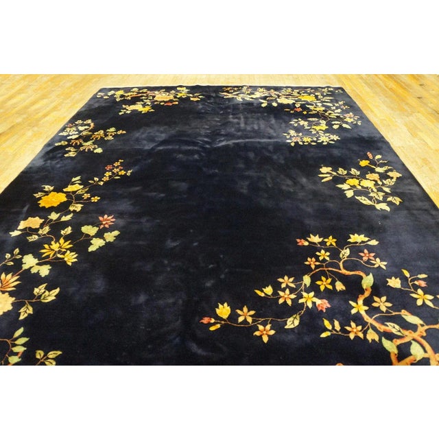1920s Chinese Art Deco Carpet ( 8' 10'' x 11' 7'' - 270 x 353 cm ) Antique Chinese – Art Deco Chinese Floral Blue 1920s...