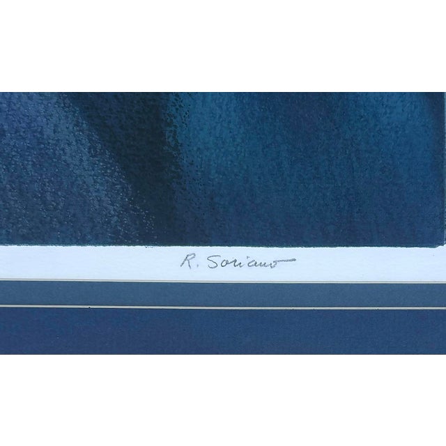 Blue Cuban Artist Rafael Soriano Signed Serigraph #93/150 For Sale - Image 8 of 9
