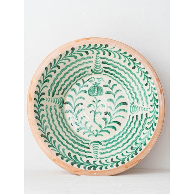Green Spanish Revival Hand-Painted Ceramic Wall Bowl by Fajalauza Lebrillo for Granada Pottery, 2010s For Sale - Image 8 of 14