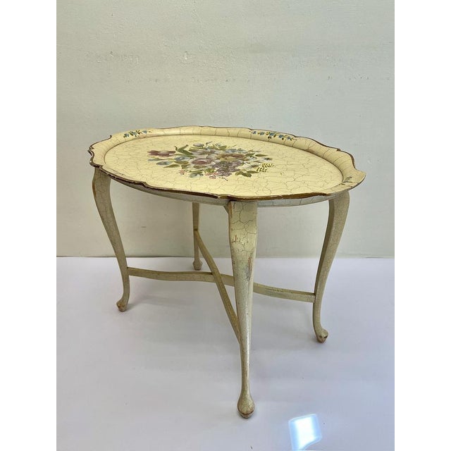 Tan Serving Tray on Stand from Wiggers, Denmark, 1950s, 1940s For Sale - Image 8 of 14