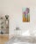 Textile Lollipop Palms - Original Modern Artwork With Turquoise and Gold Stripes on Canvas by Kathleen Keifer For Sale - Image 7 of 9