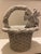 1960s 1960s Mid- Century Concrete Planter Basket With Handle, Woven Design and a Bow Detail. For Sale - Image 5 of 12