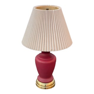 Late 20th Century Hollywood Regency Oxblood Red Table Lamp For Sale
