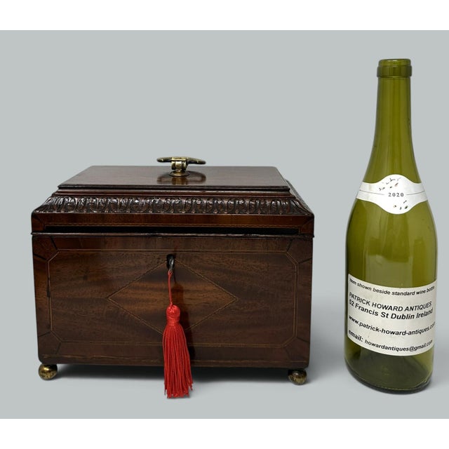 Wood Antique English Wooden Georgian Chippendale Triple Tea Caddy 18c Irish Provenance For Sale - Image 7 of 11