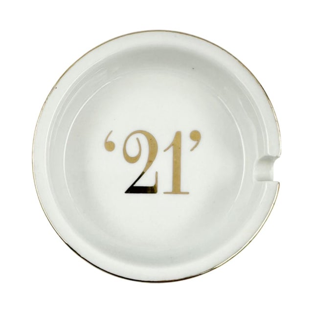 Vintage the 21 Club Nyc Restaurant White Porcelain Ashtray For Sale - Image 12 of 12