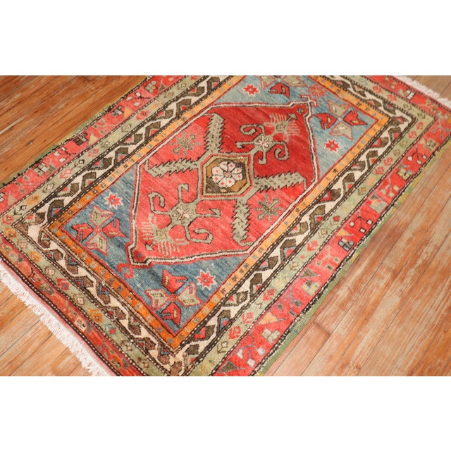 Red Antique Zabihi Collection Anatolian Small Rug - 3'3" x 4'10" For Sale - Image 8 of 9