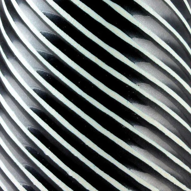 Ceramic Stig Lindberg Gustavsberg Domino Series Black and White Stoneware Cone Vase, 1950s Swedish Modern For Sale - Image 7 of 12