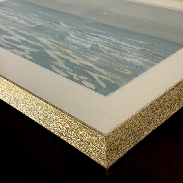 1980s Vintage Post-Impressionist Nocturne Coastal Seascape, Signed (c.1980, Watercolor on Paper) For Sale - Image 5 of 6