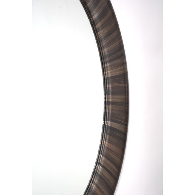 Oval Mirror in Straw Marquetry - A Tribute to Jean Michael Frank. Designed and Crafted by Val Khvan. For Sale In New York - Image 6 of 6