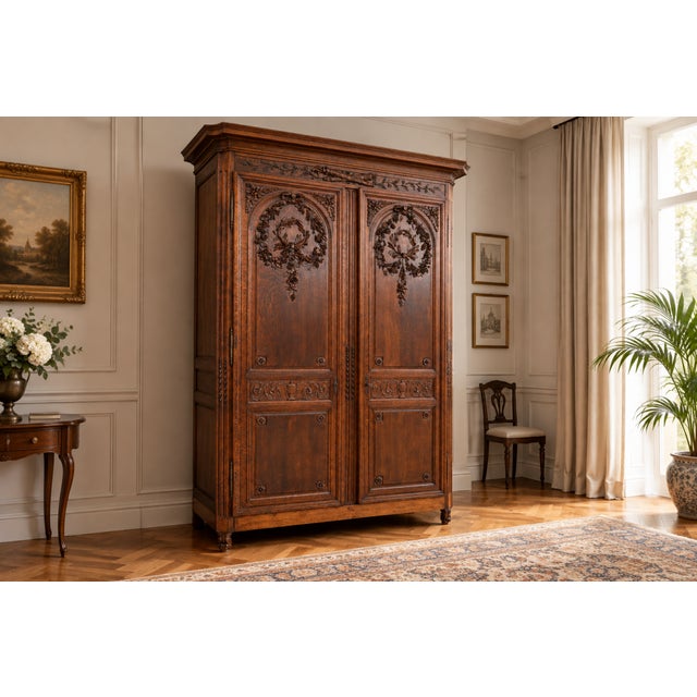 Large Antique Mid-19th Century Wardrobe, France For Sale - Image 18 of 18